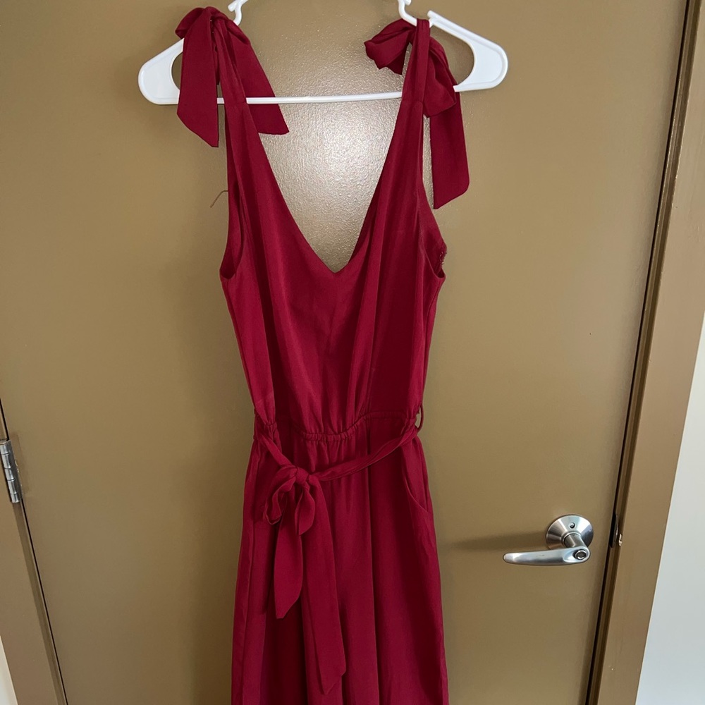Burgundy Jumpsuit with Pockets